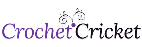 Crochet Cricket Purple and Black Logo