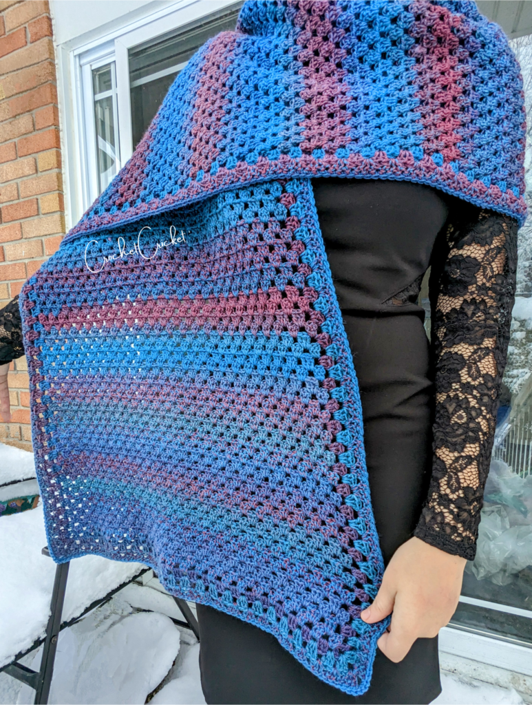 Crochet Cricket Midnight Dream Shawl Wrap Scarf