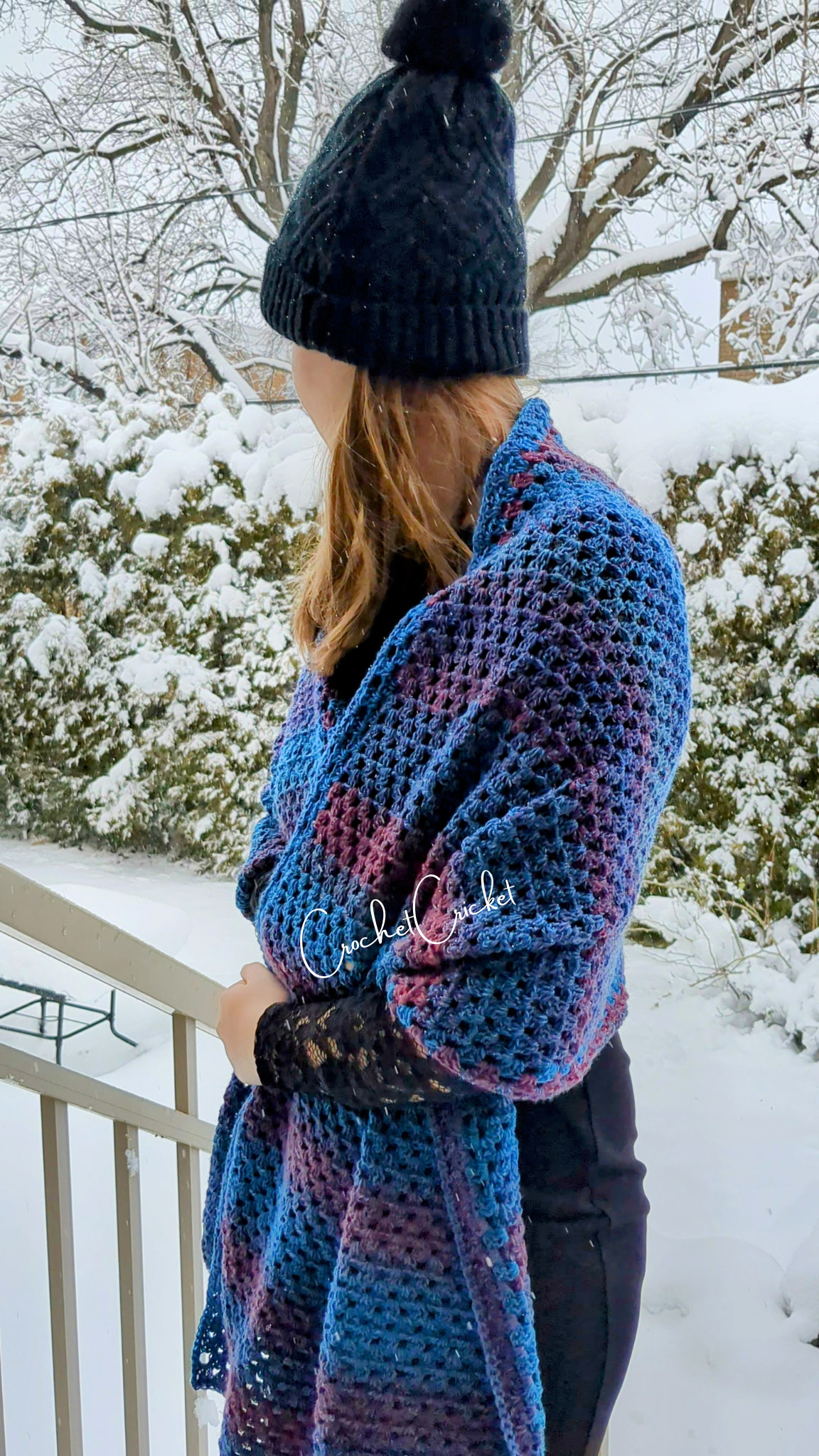 Crochet Cricket Midnight Dream Shawl Wrap Scarf