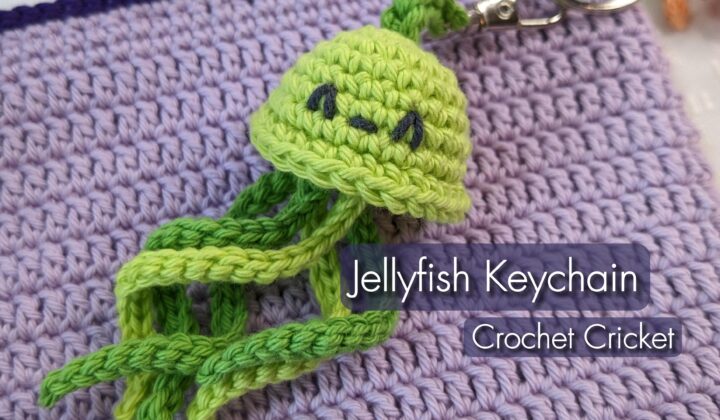Crickets Crochet Jellyfish Keychain available on crochetcricket.ca