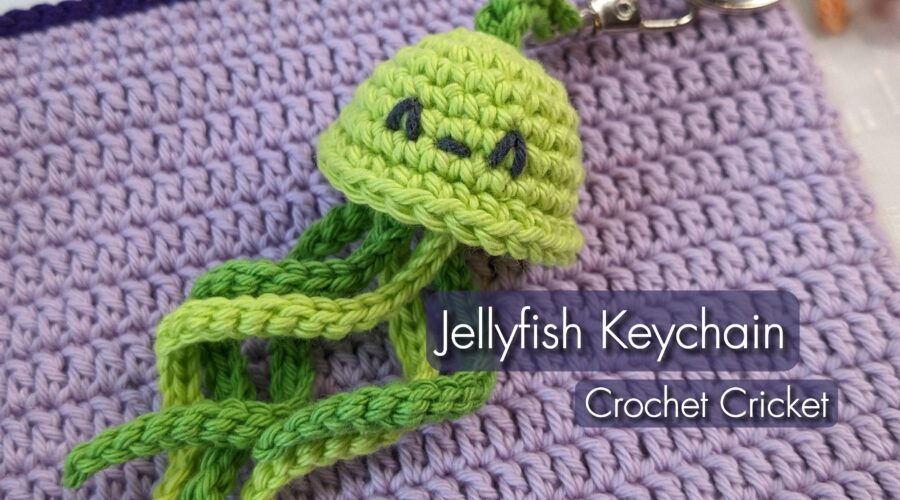 Crickets Crochet Jellyfish Keychain available on crochetcricket.ca